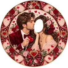 Romantik Çift baskılı pasta şablonu
