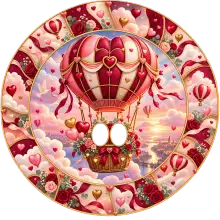 Romantik Balon baskılı pasta şablonu