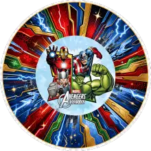 Avengers baskılı pasta şablonu