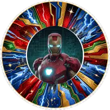 Iron Man Portre baskılı pasta şablonu