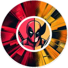 Deadpool & Wolverine baskılı pasta şablonu
