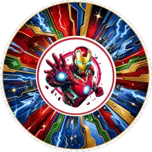 Iron Man Enerji baskılı pasta şablonu