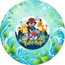 Pokémon Şehir Ekibi baskılı pasta şablonu