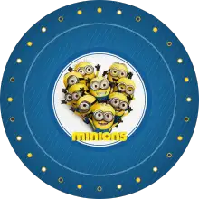 Minion Takımı baskılı pasta şablonu