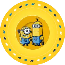 Minion İkilisi baskılı pasta şablonu