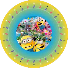 Minion Şehir Macerası baskılı pasta şablonu