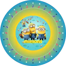 Minion Neşesi baskılı pasta şablonu